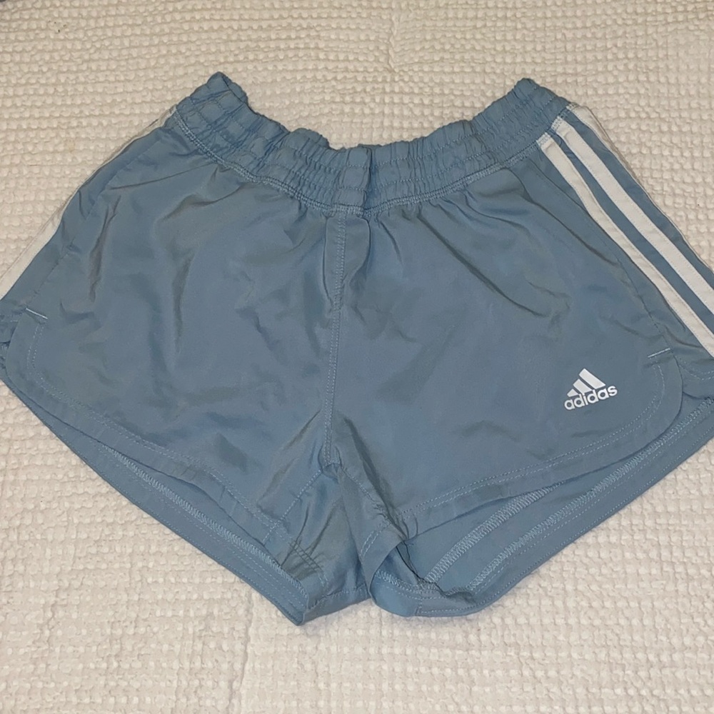 Blue Adidas Liner-less 3” shorts